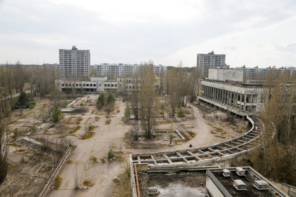 Pripyat central square Chernobyl exclusion zone